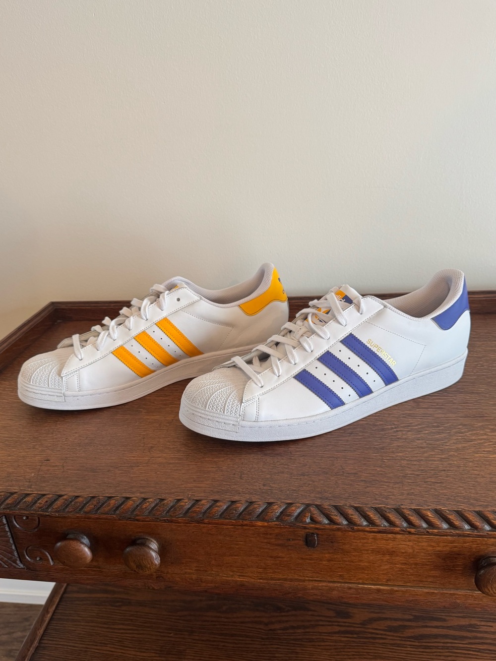 Adidas Originals Superstar Lakers FX5529 White Purple Gold Men’s Size 18 Rare